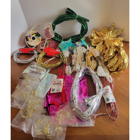 Twisted Paper Ribbon Lot of Assorted Home Decor Arts & Crafts Supplies - Picture 1 of 14